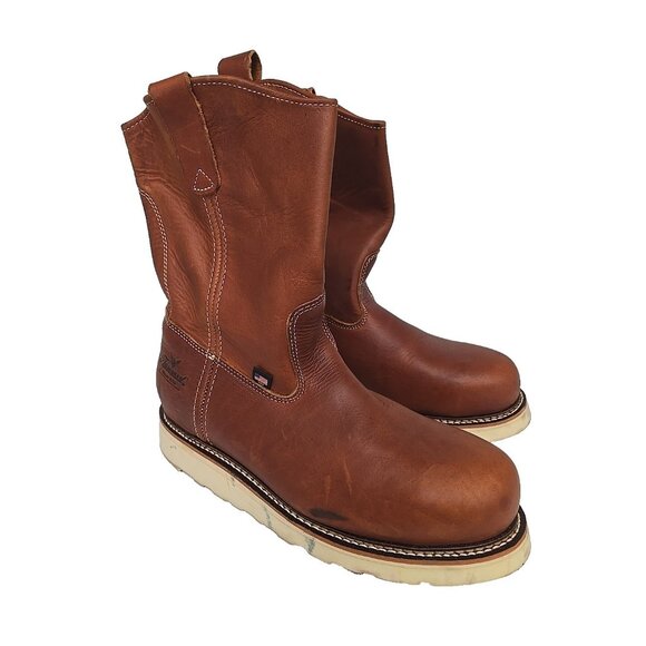 Thorogood Men's 10" Steel Toe Wedge Sole Work Boot U.S.A. 804-4205 Tobacco 10 2E - Picture 1 of 6